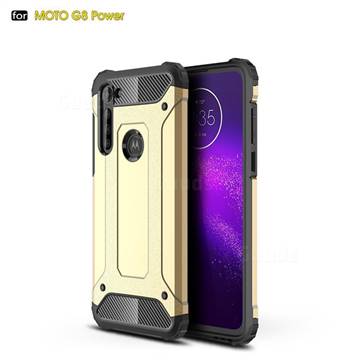 King Kong Armor Premium Shockproof Dual Layer Rugged Hard Cover for Motorola Moto G8 Power - Champagne Gold