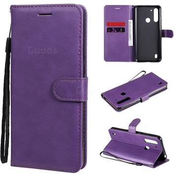 Retro Greek Classic Smooth PU Leather Wallet Phone Case for Motorola Moto G8 Power Lite - Purple