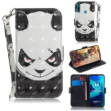 Angry Bear 3D Painted Leather Wallet Phone Case for Motorola Moto G8 Power Lite