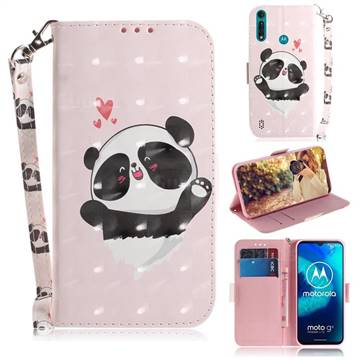 Heart Cat 3D Painted Leather Wallet Phone Case for Motorola Moto G8 Power Lite