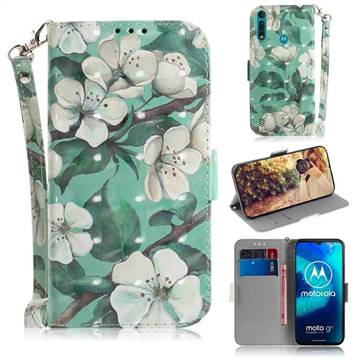 Watercolor Flower 3D Painted Leather Wallet Phone Case for Motorola Moto G8 Power Lite