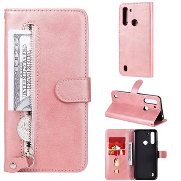 Retro Luxury Zipper Leather Phone Wallet Case for Motorola Moto G8 ...