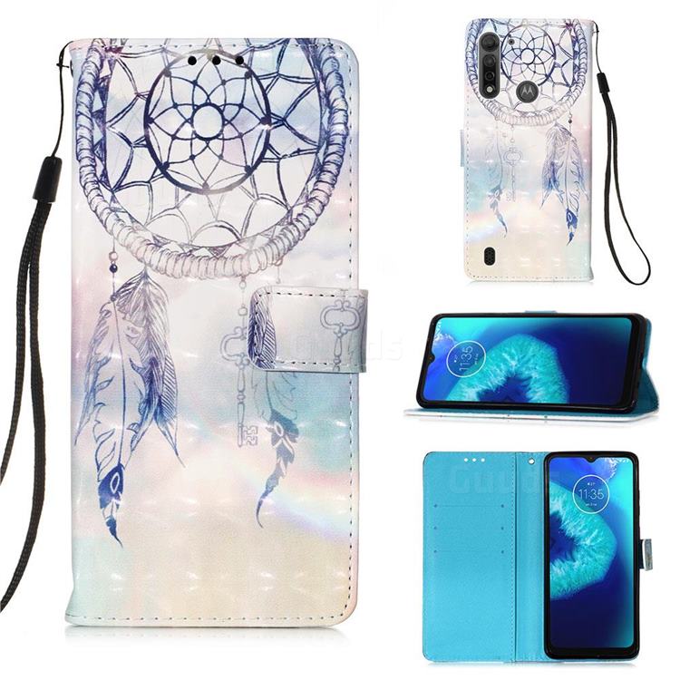 Fantasy Campanula 3D Painted Leather Wallet Case for Motorola Moto G8 Power Lite