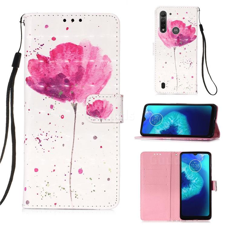 Watercolor 3D Painted Leather Wallet Case for Motorola Moto G8 Power Lite