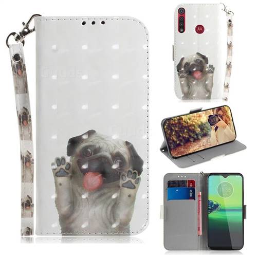 Pug Dog 3D Painted Leather Wallet Phone Case for Motorola Moto G8 Play