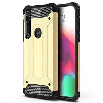 King Kong Armor Premium Shockproof Dual Layer Rugged Hard Cover for Motorola Moto G8 Plus - Champagne Gold