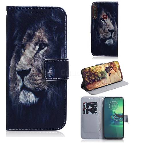 Lion Face PU Leather Wallet Case for Motorola Moto G8 Plus