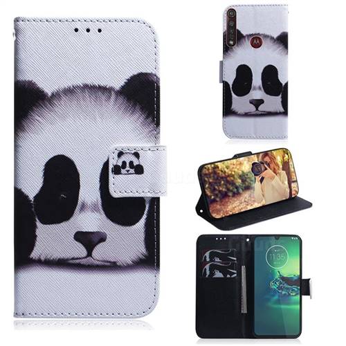 Sleeping Panda PU Leather Wallet Case for Motorola Moto G8 Plus