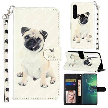 Pug Dog 3D Leather Phone Holster Wallet Case for Motorola Moto G8 Plus