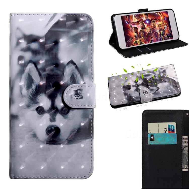 Husky Dog 3D Painted Leather Wallet Case for Motorola Moto G9 Plus