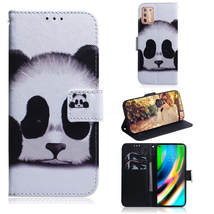 Sleeping Panda PU Leather Wallet Case for Motorola Moto G9 Plus