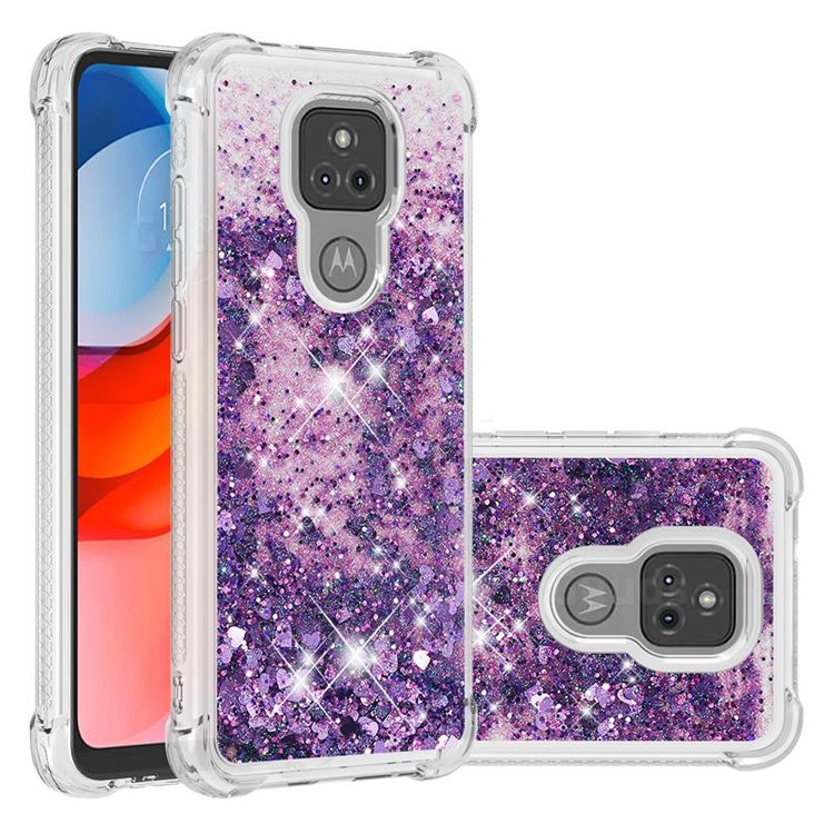 Dynamic Liquid Glitter Sand Quicksand Star TPU Case for Motorola Moto G Play(2021) - Purple