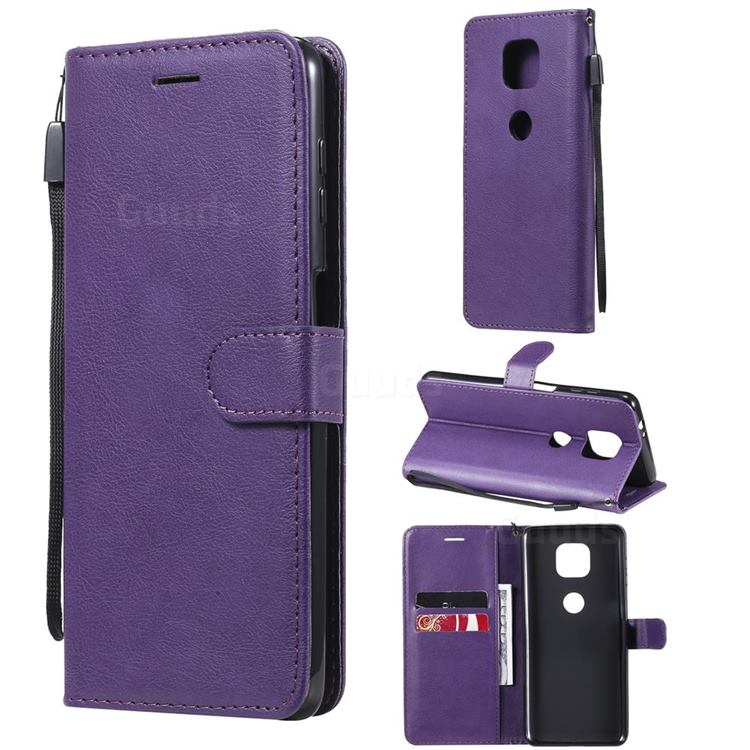 Retro Greek Classic Smooth PU Leather Wallet Phone Case for Motorola Moto G Power 2021 - Purple