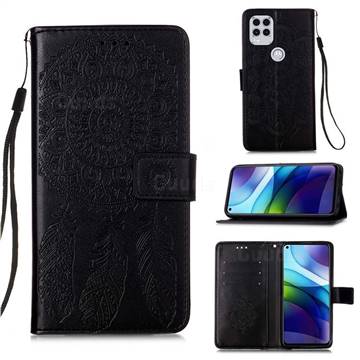 Embossing Dream Catcher Mandala Flower Leather Wallet Case for Motorola Moto G Stylus 2021 5G - Black