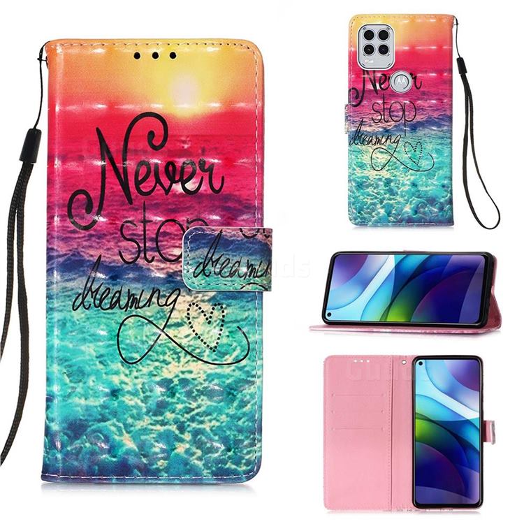Colorful Dream Catcher 3D Painted Leather Wallet Case for Motorola Moto G Stylus 2021 5G