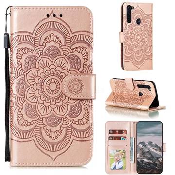 Intricate Embossing Datura Solar Leather Wallet Case for Motorola Moto G Stylus - Rose Gold
