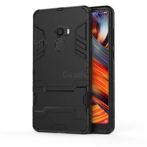 Armor Premium Tactical Grip Kickstand Shockproof Dual Layer Rugged Hard Cover for Xiaomi Mi Mix 2 - Black