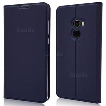 Ultra Slim Card Magnetic Automatic Suction Leather Wallet Case for Xiaomi Mi Mix 2 - Royal Blue