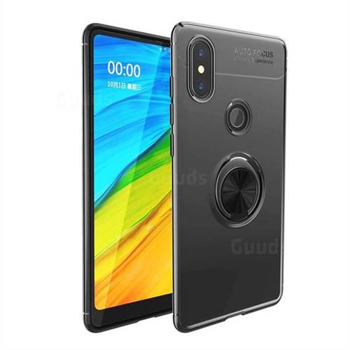 Auto Focus Invisible Ring Holder Soft Phone Case for Xiaomi Mi Mix 2S - Black