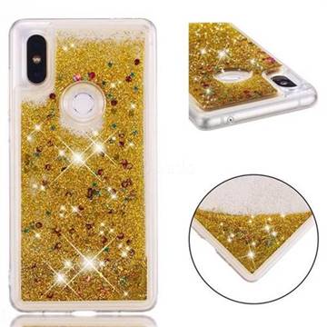 Dynamic Liquid Glitter Quicksand Sequins TPU Phone Case for Xiaomi Mi Mix 2S - Golden