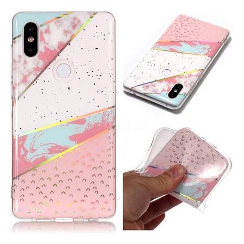 Matching Color Marble Pattern Bright Color Laser Soft TPU Case for Xiaomi Mi Mix 2S