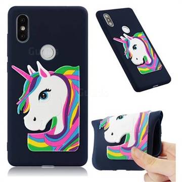 Rainbow Unicorn Soft 3D Silicone Case for Xiaomi Mi Mix 2S - Navy