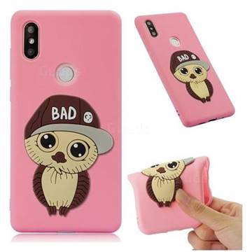 Bad Boy Owl Soft 3D Silicone Case for Xiaomi Mi Mix 2S - Pink