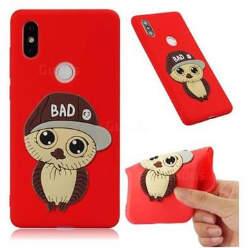 Bad Boy Owl Soft 3D Silicone Case for Xiaomi Mi Mix 2S - Red