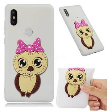 Bowknot Girl Owl Soft 3D Silicone Case for Xiaomi Mi Mix 2S - Translucent White