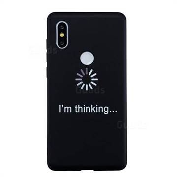 Thinking Stick Figure Matte Black TPU Phone Cover for Xiaomi Mi Mix 2S
