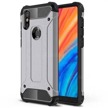 King Kong Armor Premium Shockproof Dual Layer Rugged Hard Cover for Xiaomi Mi Mix 2S - Silver Grey