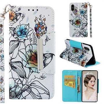 Fotus Flower Big Metal Buckle PU Leather Wallet Phone Case for Xiaomi Mi Mix 2S