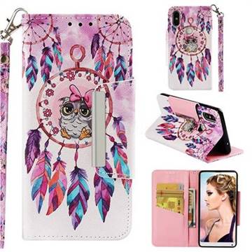 Owl Wind Chimes Big Metal Buckle PU Leather Wallet Phone Case for Xiaomi Mi Mix 2S