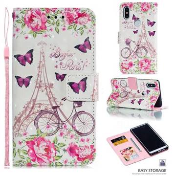 Bicycle Flower Tower 3D Painted Leather Phone Wallet Case for Xiaomi Mi Mix 2S