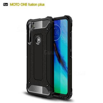 King Kong Armor Premium Shockproof Dual Layer Rugged Hard Cover for Motorola Moto One Fusion Plus - Black Gold