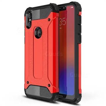 King Kong Armor Premium Shockproof Dual Layer Rugged Hard Cover for Motorola One (P30 Play) - Big Red