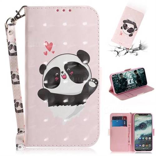 Heart Cat 3D Painted Leather Wallet Phone Case for Motorola One (P30 Play)