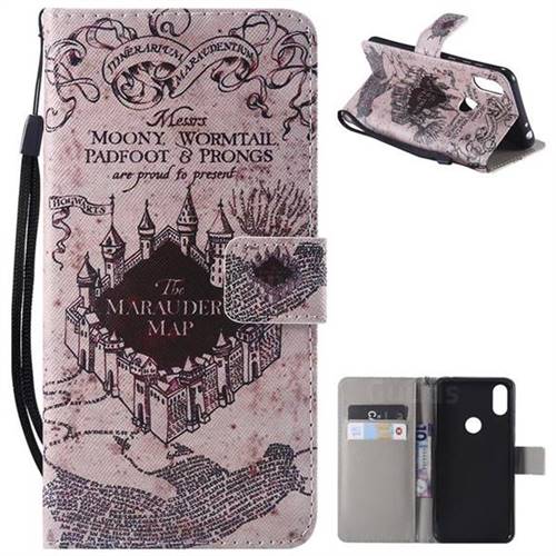 Castle The Marauders Map PU Leather Wallet Case for Motorola One (P30 Play)
