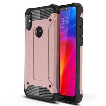 King Kong Armor Premium Shockproof Dual Layer Rugged Hard Cover for Motorola One Power (P30 Note) - Rose Gold