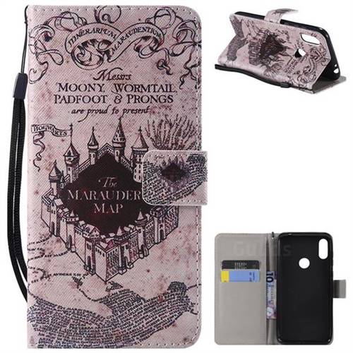 Castle The Marauders Map PU Leather Wallet Case for Motorola One Power (P30 Note)