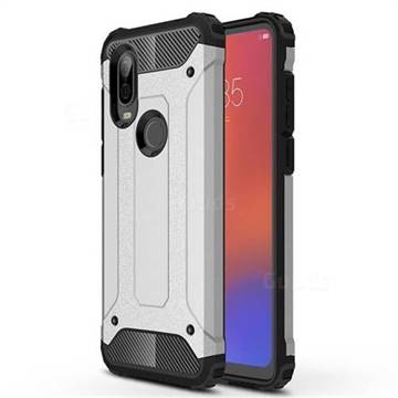 King Kong Armor Premium Shockproof Dual Layer Rugged Hard Cover for Motorola Moto P40 - Technology Silver