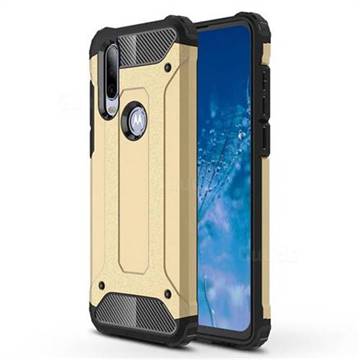 King Kong Armor Premium Shockproof Dual Layer Rugged Hard Cover for Motorola Moto P40 Power - Champagne Gold