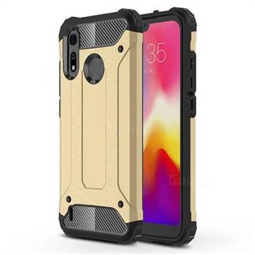 King Kong Armor Premium Shockproof Dual Layer Rugged Hard Cover for Motorola Moto P40 Play - Champagne Gold