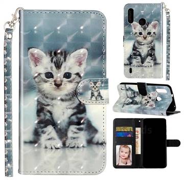 Kitten Cat 3D Leather Phone Holster Wallet Case for Motorola Moto P40 Play