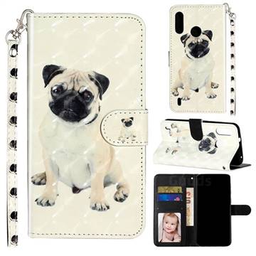 Pug Dog 3D Leather Phone Holster Wallet Case for Motorola Moto P40 Play