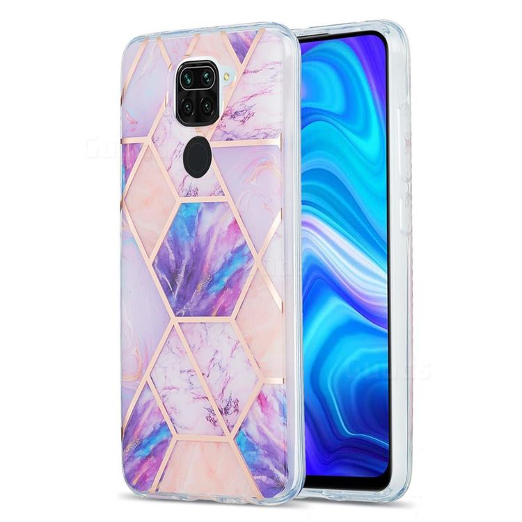 Purple Dream Marble Pattern Galvanized Electroplating Protective Case Cover for Xiaomi Redmi 10X 4G