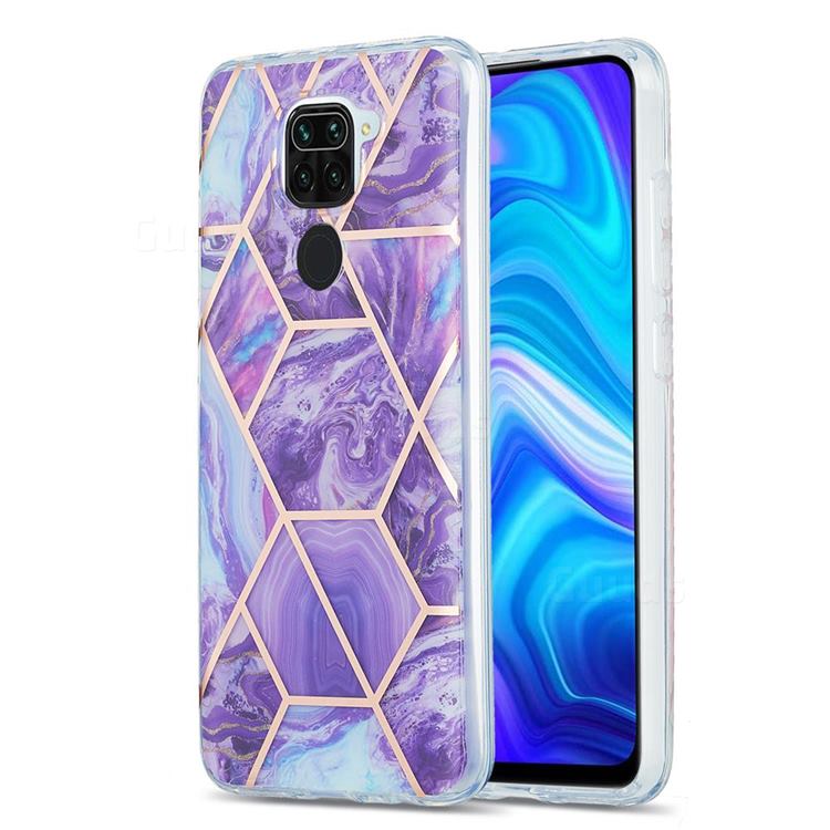 Purple Gagic Marble Pattern Galvanized Electroplating Protective Case Cover for Xiaomi Redmi 10X 4G