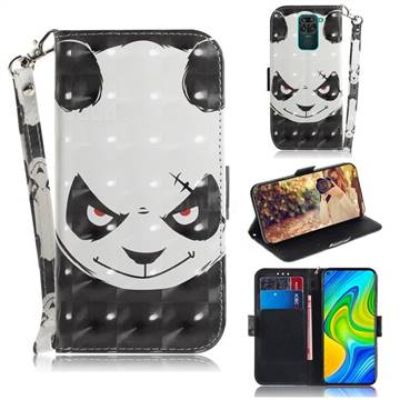 Angry Bear 3D Painted Leather Wallet Phone Case for Xiaomi Redmi 10X 4G