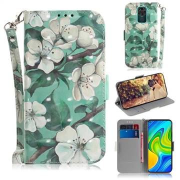 Watercolor Flower 3D Painted Leather Wallet Phone Case for Xiaomi Redmi 10X 4G