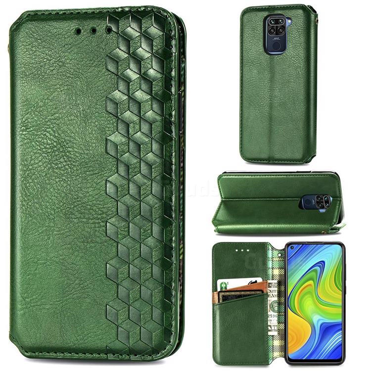 Ultra Slim Fashion Business Card Magnetic Automatic Suction Leather Flip Cover for Xiaomi Redmi 10X 4G - Green